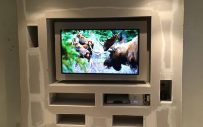 Création d’un meuble TV en plaques de plâtre sur mesure